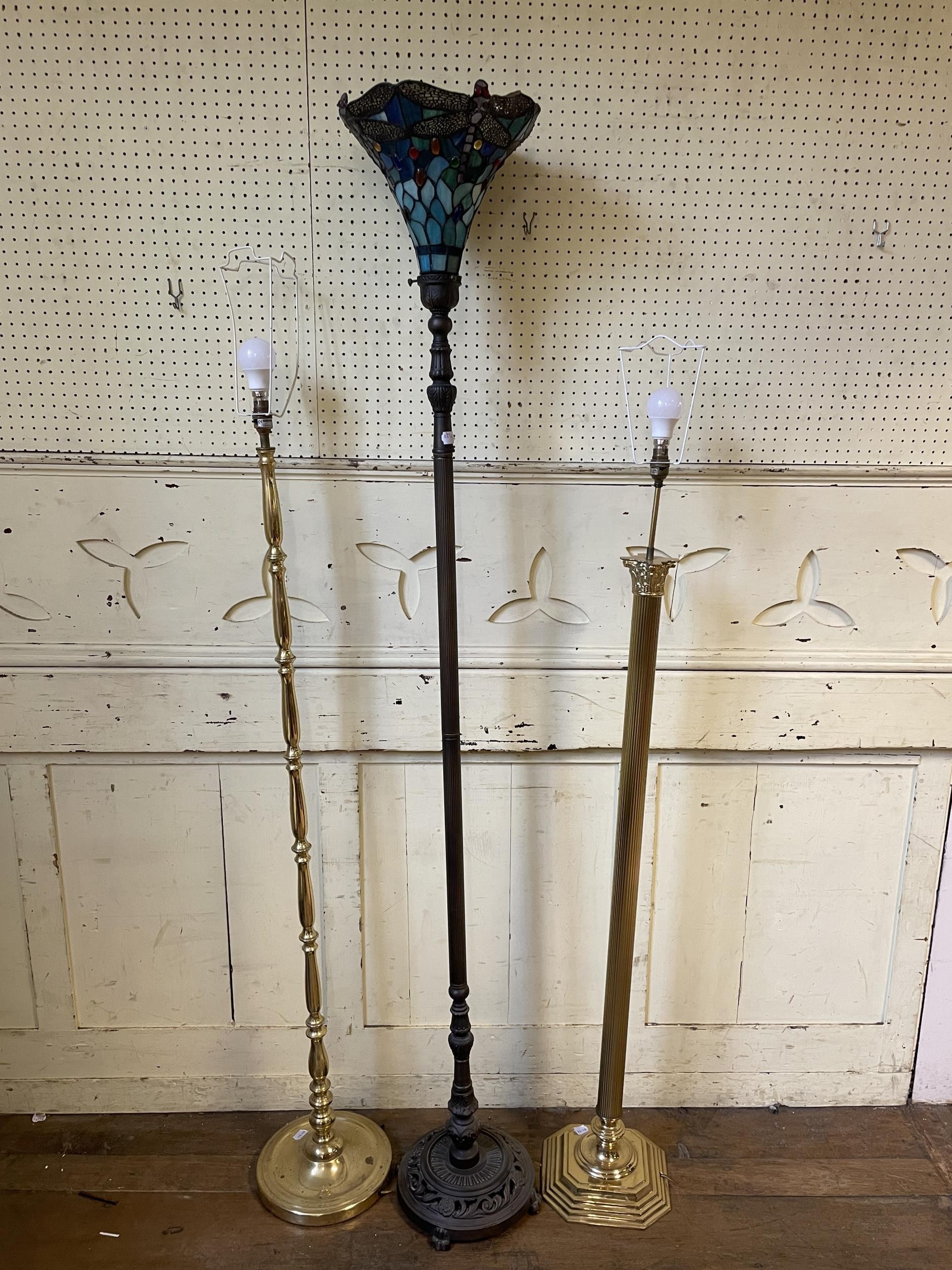 A Tiffany style standard lamp, five other standard lamps, and two side tables (8) - Image 2 of 3