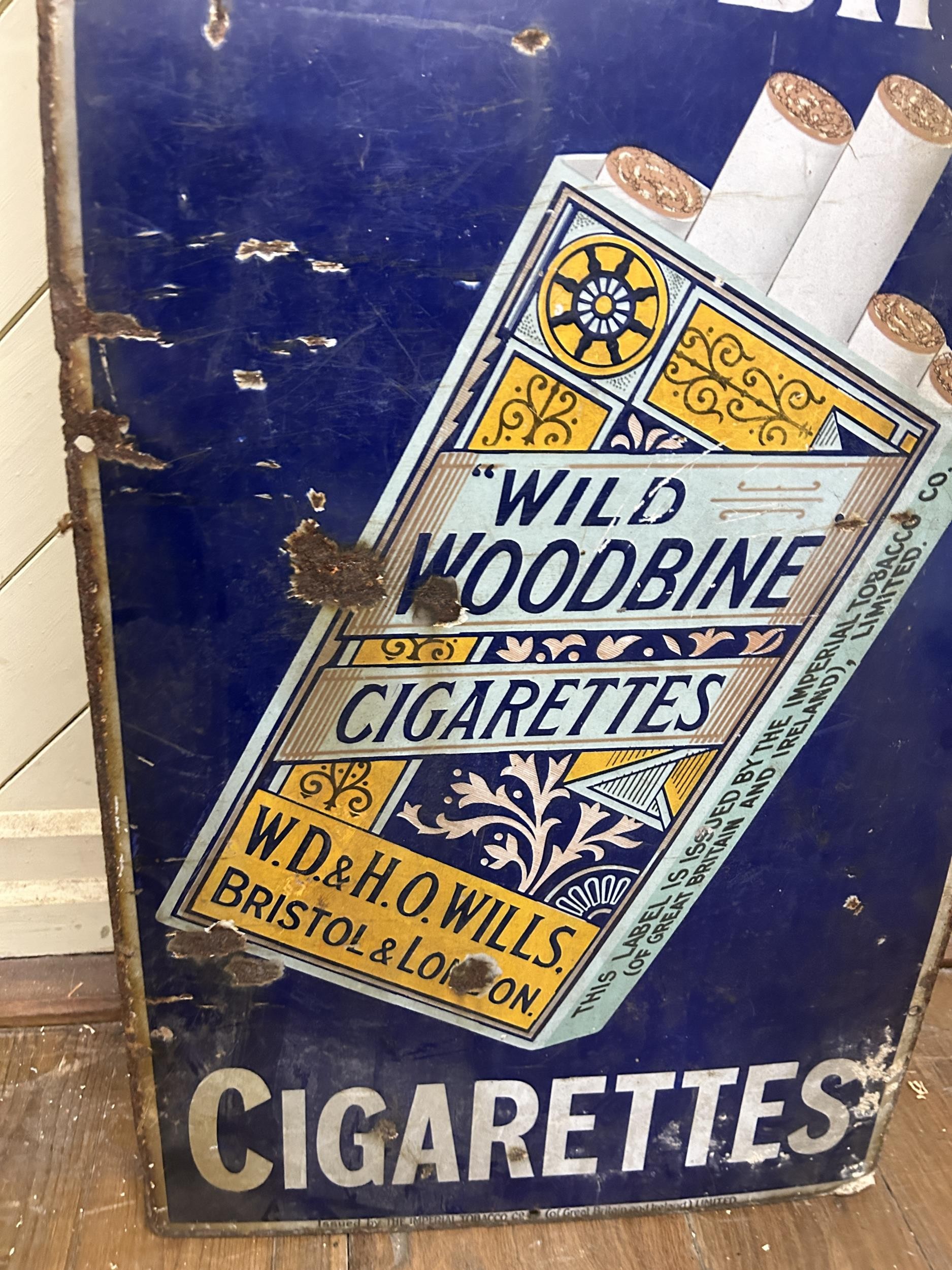 An enamel sign, Wild Woodbine Cigarettes, 95 x 46 cm - Image 2 of 4