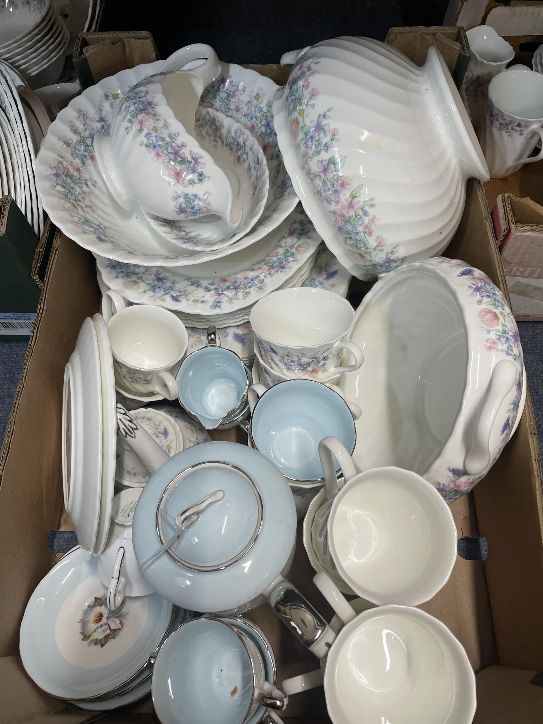 A Wedgwood Angela pattern part service, a Royal Standard White Lady pattern coffee set and a print - Image 4 of 5