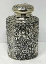 A Continental silver caddy, import marks for 1899, 3.9 ozt