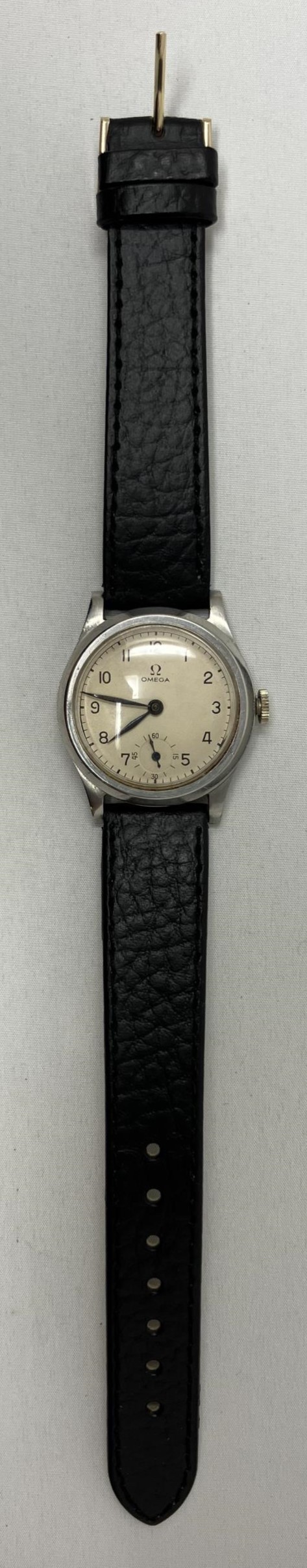 A ladies stainless steel Omega wristwatch, on a later leather strap distance between 17 mm case - Image 2 of 2