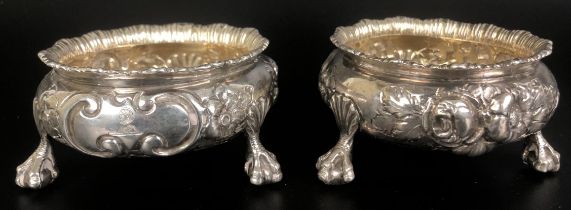 A pair of Victorian silver salts, London 1862, 6 ozt (2)