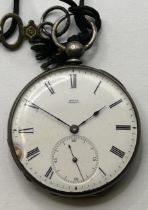 A silver open face pocket watch, the enamel dial signed Dupin Geneve, with Roman numerals and