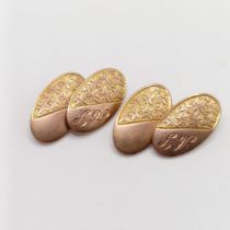 A pair of 9ct gold cufflinks, 10.2 g