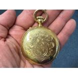 A fine late 19th century gold repeating hunter pocket watch, the enamel dial signed AD LANG ET