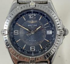 A gentleman's stainless steel Breitling Wings wristwatch watch winds and runs, but we do not