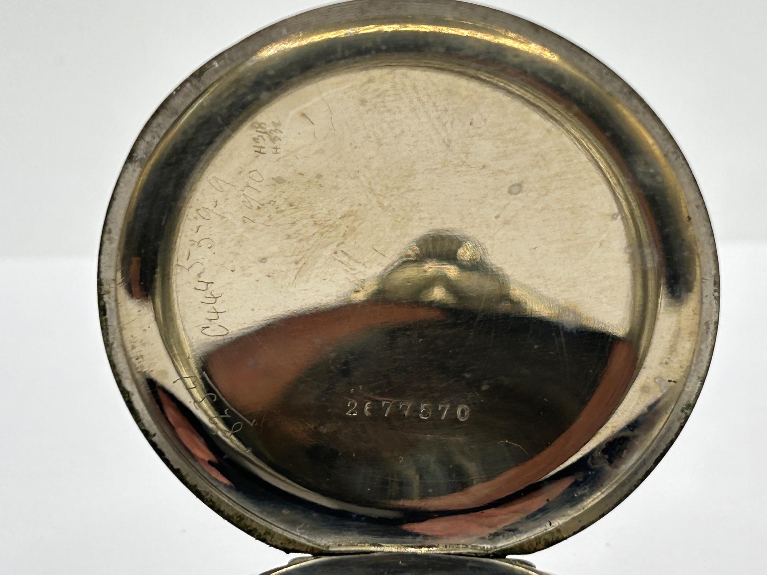 A silver hunter pocket watch, and a silver plated open face pocket watch (2) - Image 5 of 5