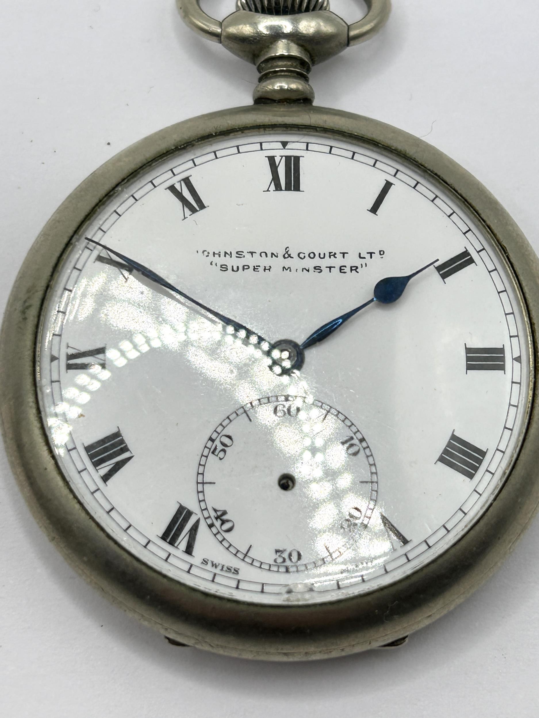 A silver hunter pocket watch, and a silver plated open face pocket watch (2) - Image 3 of 5