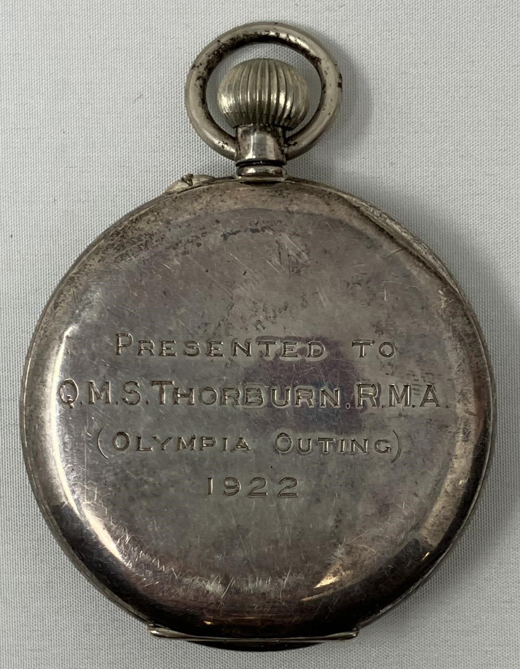 A silver coloured metal open face pocket watch - Image 2 of 2