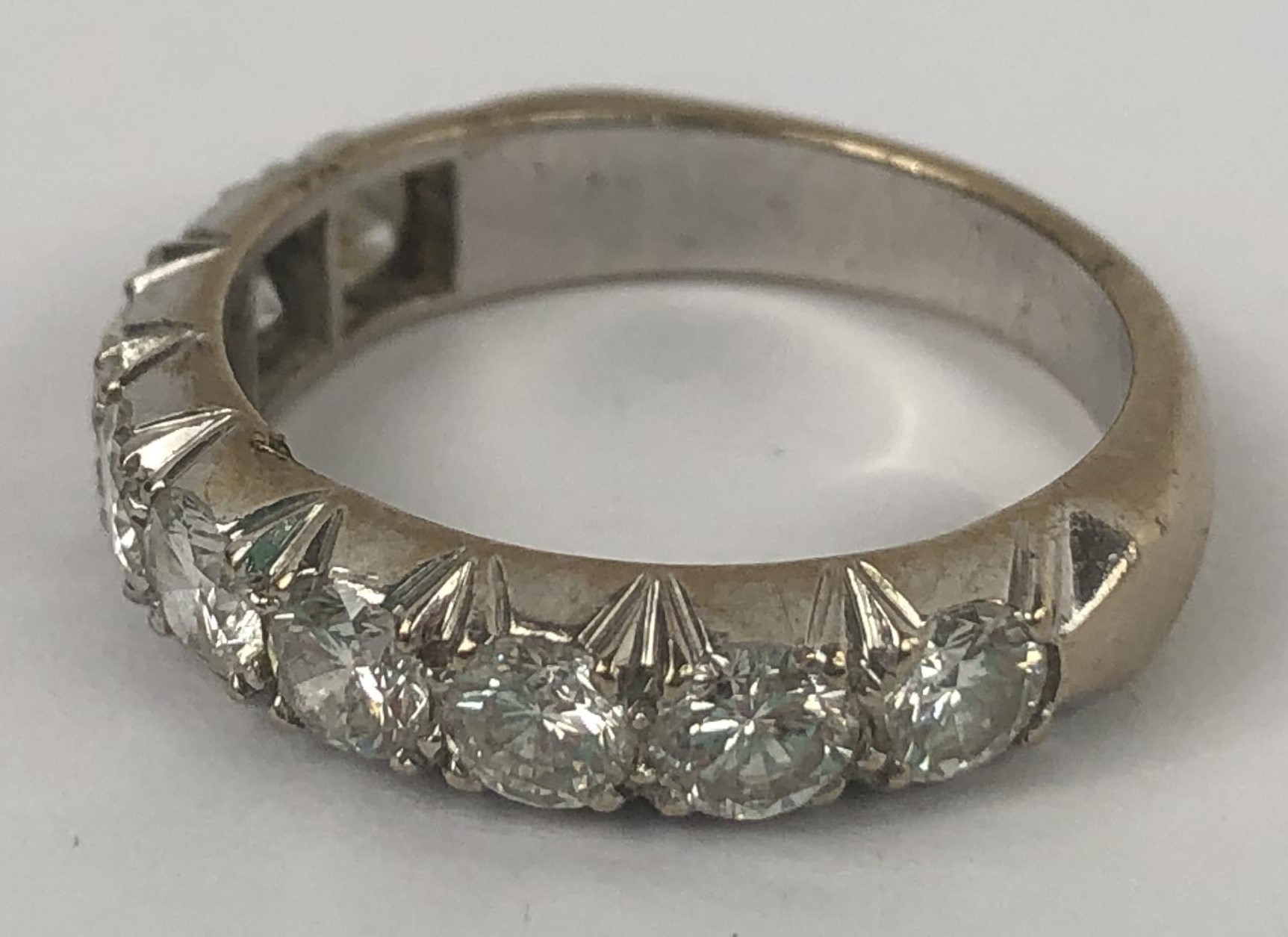 An 18ct white gold and diamond half eternity ring, ring size M - Image 2 of 5