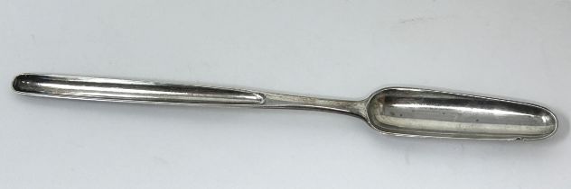 An 18th century silver marrow scoop, marks indistinct