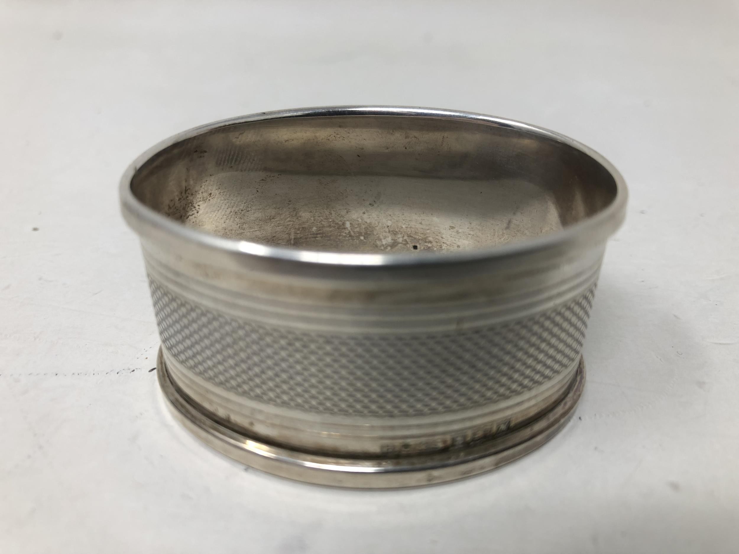A pair of silver salts, a pepper pot, two napkin rings, a fork and spoon 6.6 ozt, a silver backed - Image 20 of 20