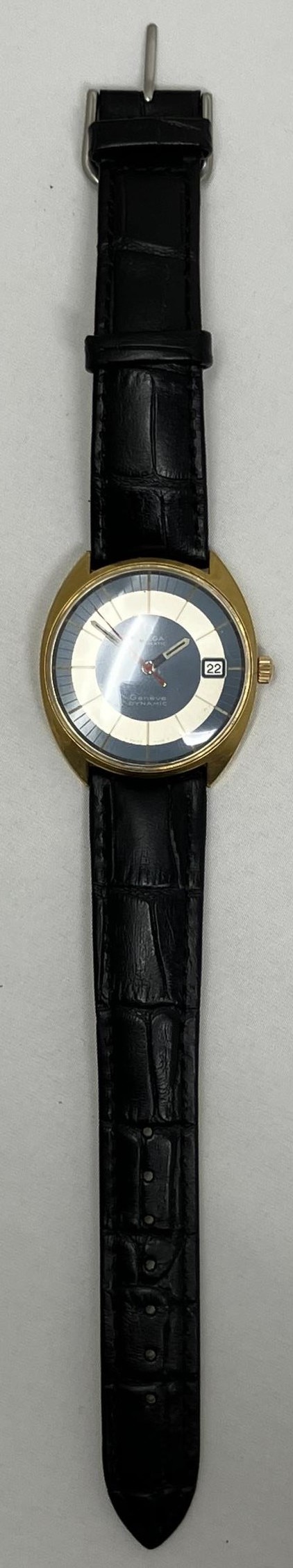 A gentleman's gold plated Omega Geneve Dynamic Automatic wristwatch, on a later leather strap - Image 2 of 2