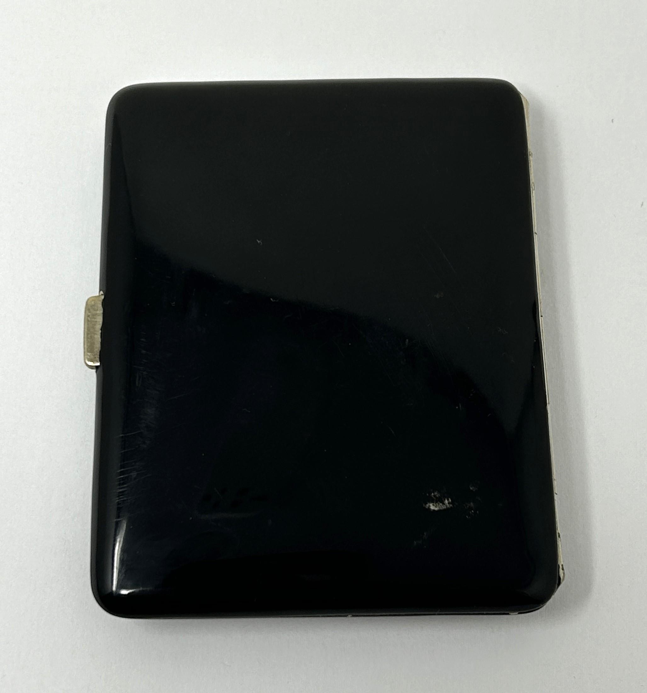 An Art Deco black enamel cigarette case - Bild 2 aus 4