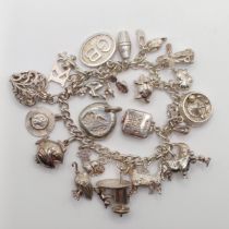 A silver charm bracelet