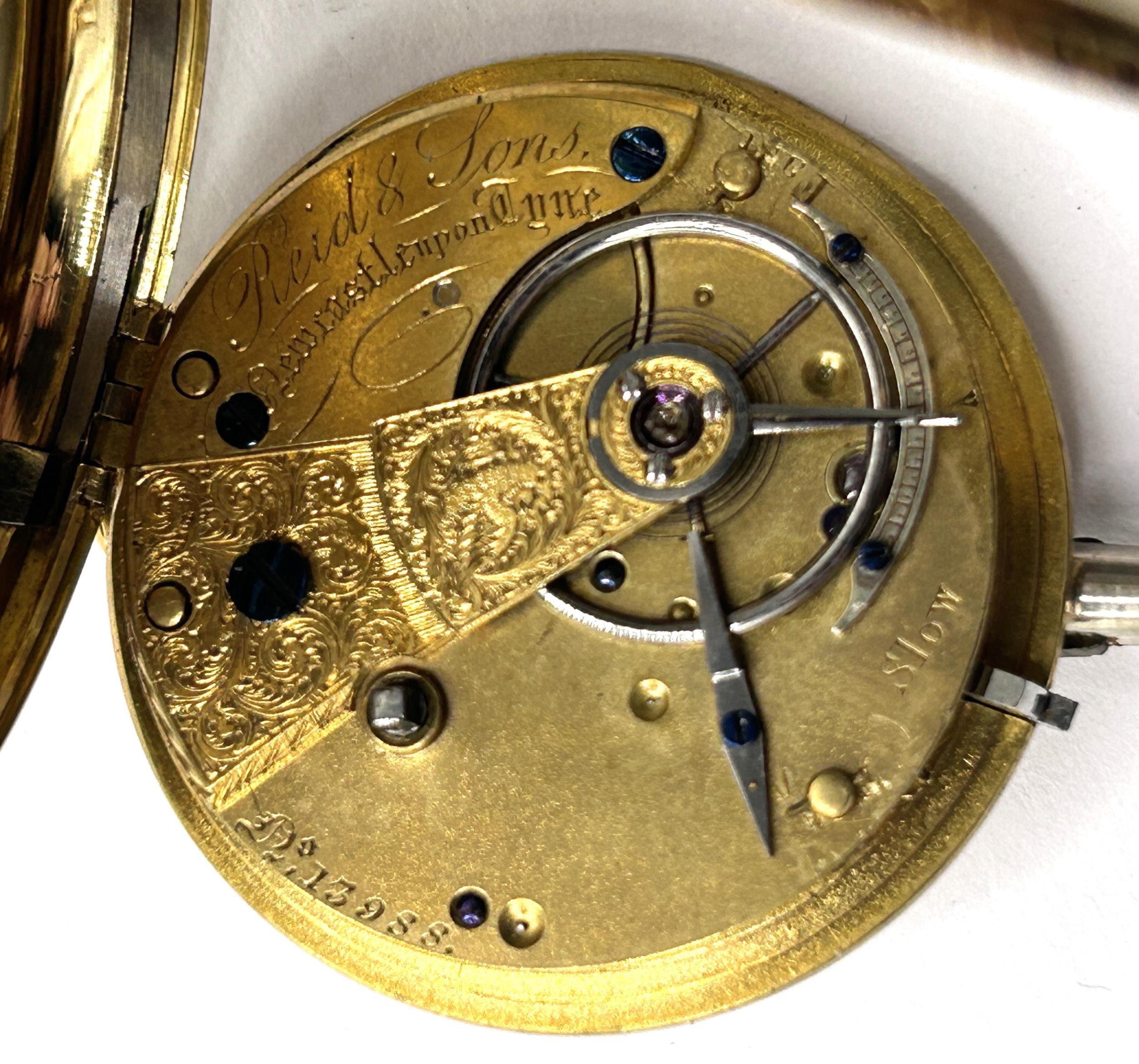 An 18ct gold fob watch, the gilt dial with Roman numerals 36 mm outer case diameter all in 42.9 g ( - Image 6 of 7