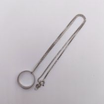 A silver ring and roan-style chain combination, ring size O