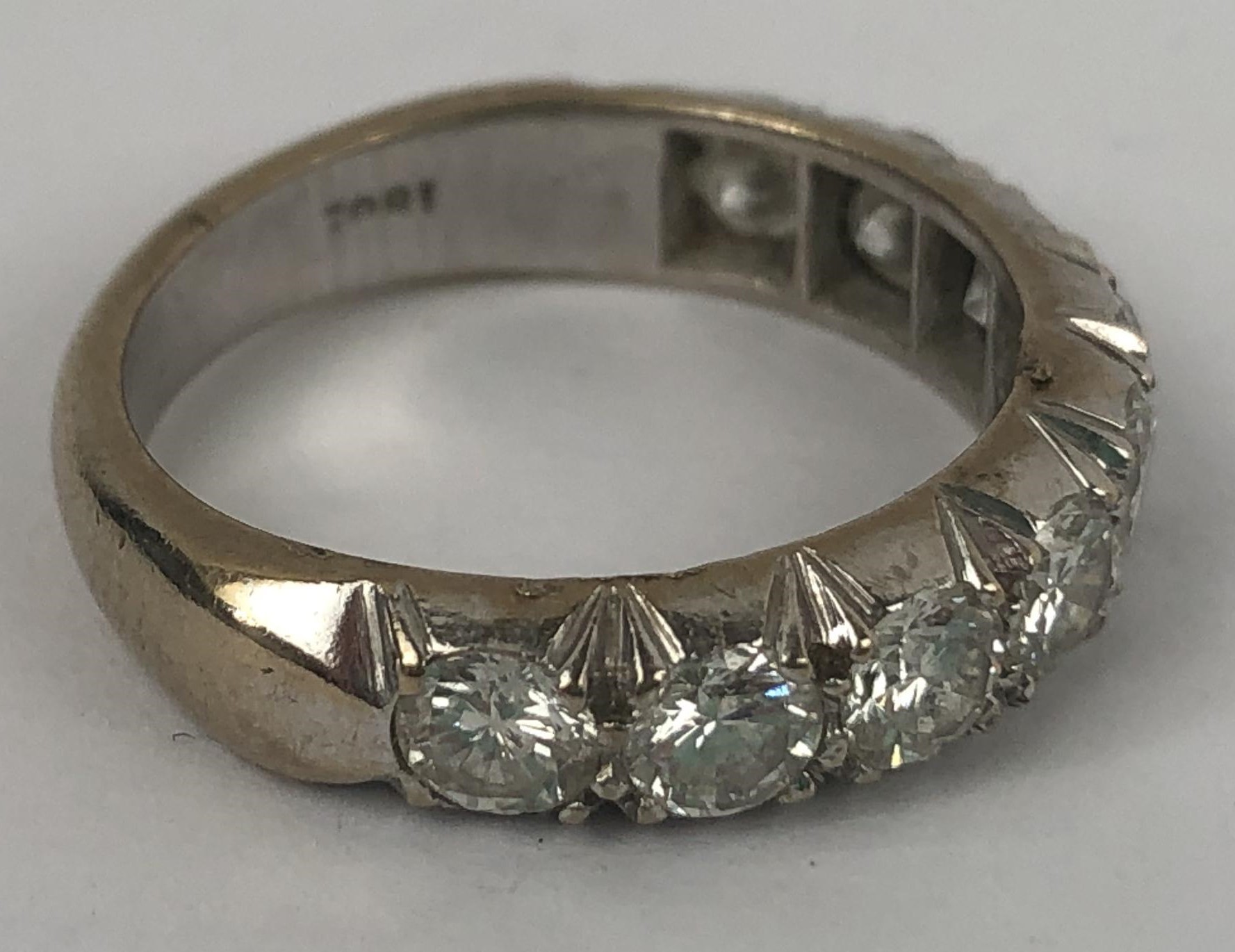 An 18ct white gold and diamond half eternity ring, ring size M - Image 3 of 5