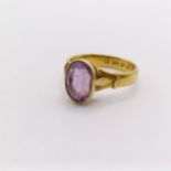 A 22ct gold and amethyst ring, ring size P 1/2 Ring size P 1/2
