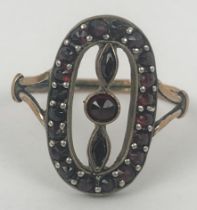 A 19th century garnet ring ring band misshapen
