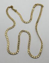 A 9ct gold chain, 12.3 g Approx. overall length, including clasp: 61 cm