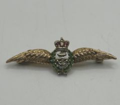 A 9ct gold and enamel Royal Navy sweetheart brooch, all in 3 g