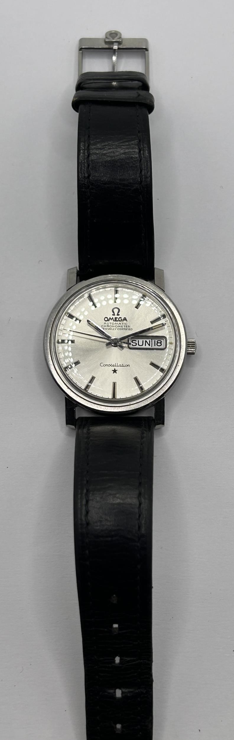 A gentleman's stainless steel Omega Constellation Automatic Chronometer wristwatch, on a later - Image 2 of 9