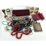 Assorted costume jewellery and other items (box)