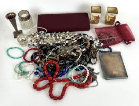 Assorted costume jewellery and other items (box)