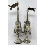 A pair of George V silver incense burners with bells, London 1935, 8.2 ozt (2)