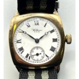 A gentleman's 9ct gold Waltham wristwatch, on a modern strap