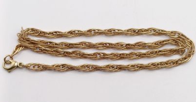 A 9ct gold necklace, 20.8 g Length - 46 cm, Clasp shuts securely, no obvious breaks or repairs