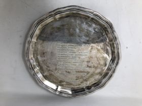 ***Regretfully Withdrawn***A George V silver salver, engraved National Pig Breeders