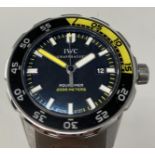 A gentleman's stainless steel IWC Aquatimer 2000 Meters wristwatch, on a stainless steel strap,