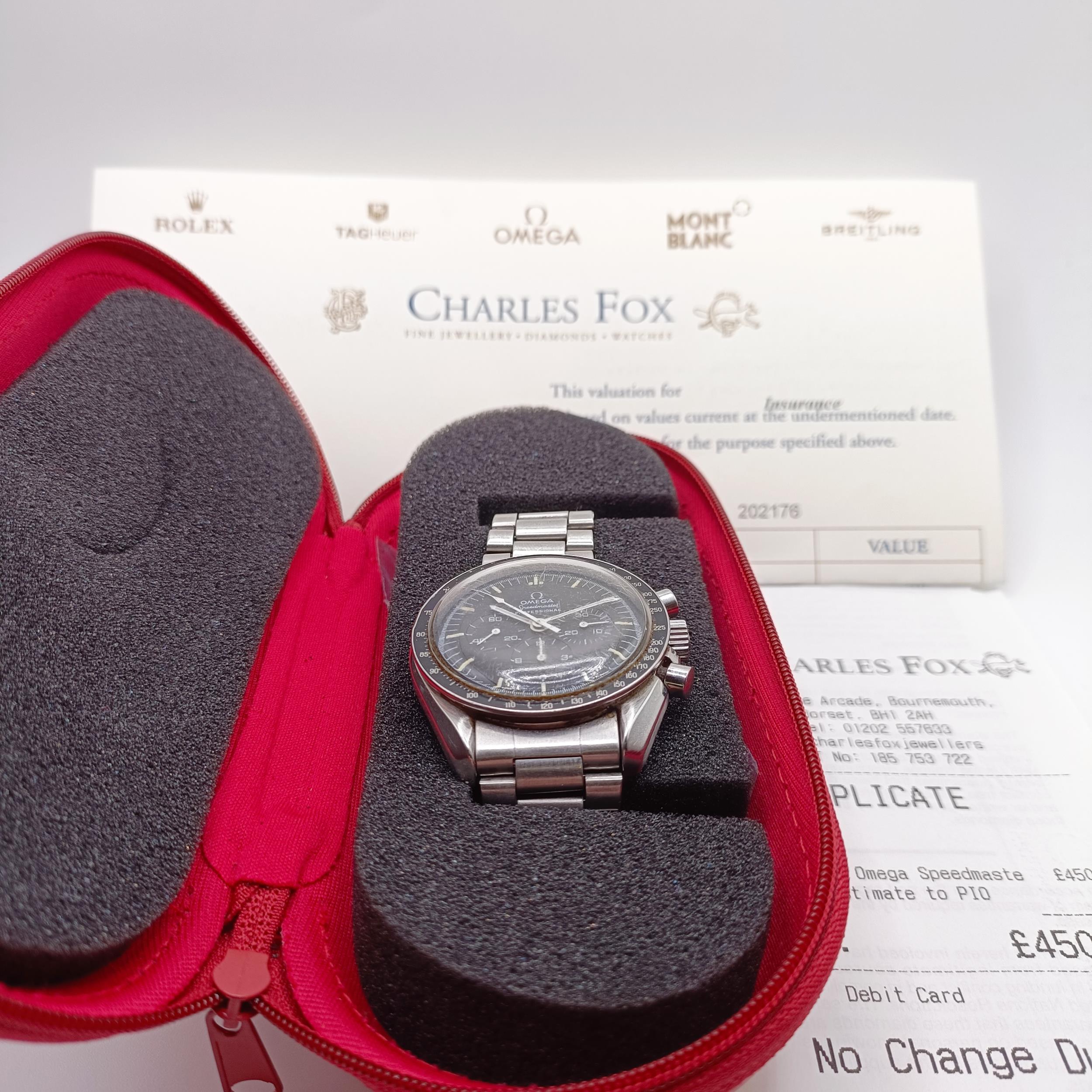 A gentleman's stainless steel Omega Speedmaster Professional Chronograph Moon watch, manual wind - Bild 2 aus 10