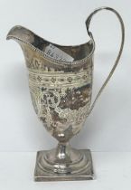 A George III silver cream jug, London 1792 Base filled, all in 7.1 ozt
