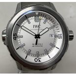A gentleman's stainless steel IWC Aquatimer Automatic wristwatch, on a steel strap, boxed, with