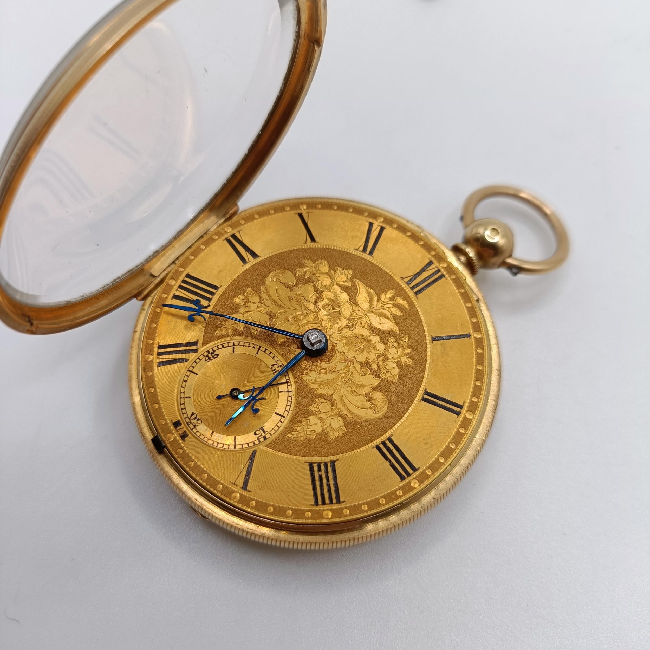 An 18ct gold open face pocket watch, by F Whiteway of Ulverston, and an associated key (2) All in - Image 6 of 9