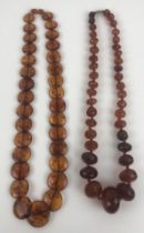 An amber coloured bead necklace, and another (2) Provenance:  Sold on behalf of Tenovus Cancer Care