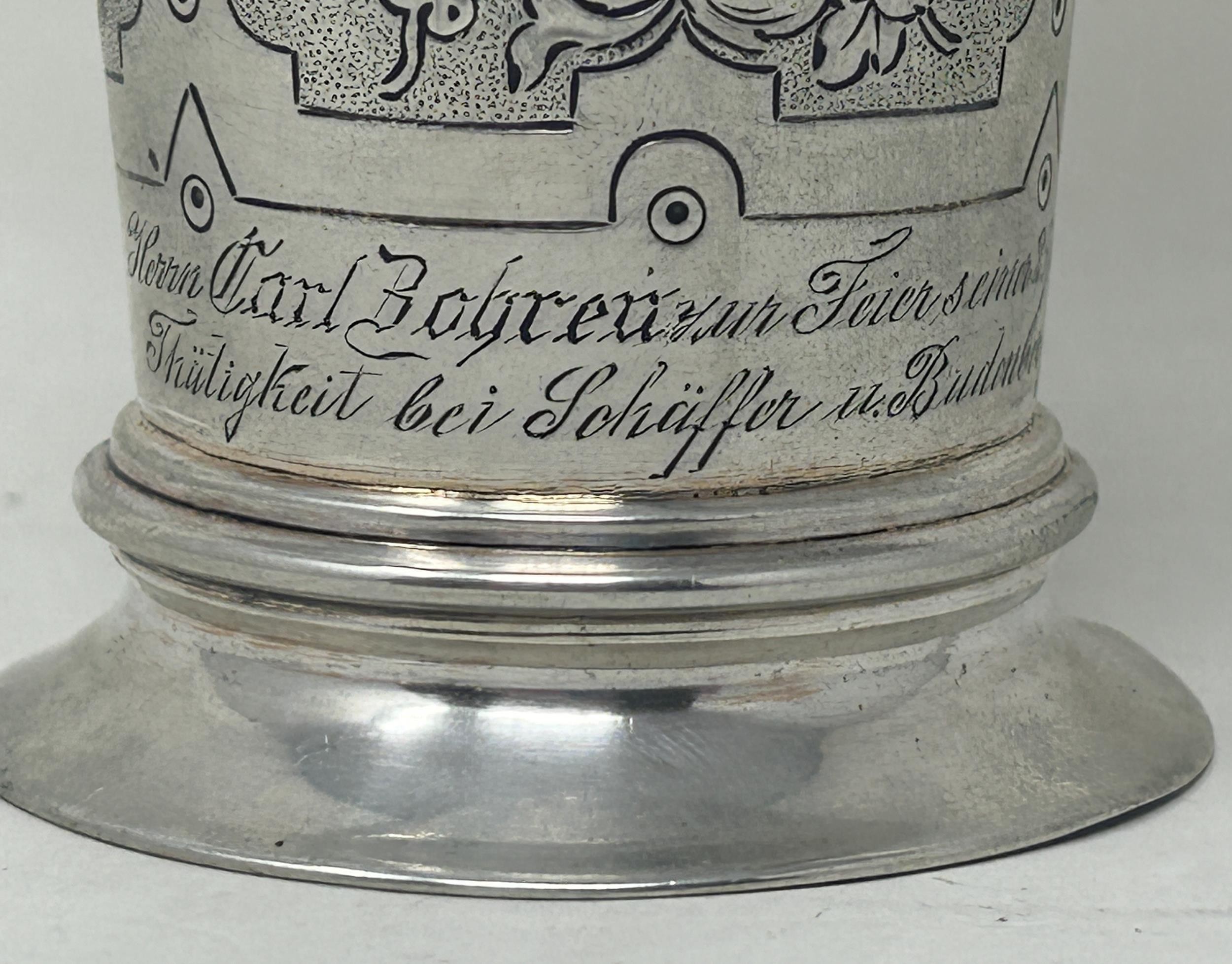 A Continental silver coloured metal beaker, inset with coins, .800 6.4 ozt - Bild 8 aus 9