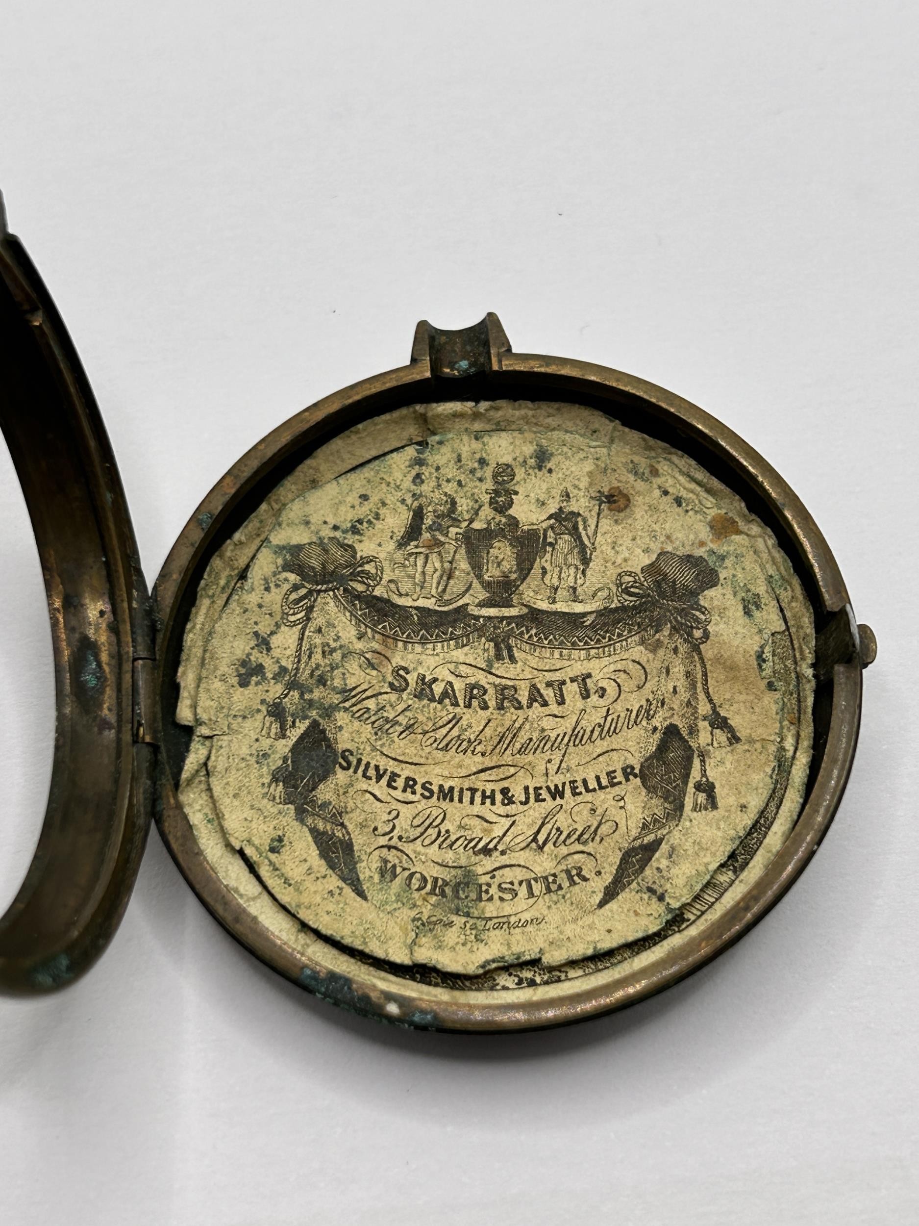 An 18th century pair cased pocket watch, the enamel dial with Roman numerals, the movement signed - Image 3 of 6