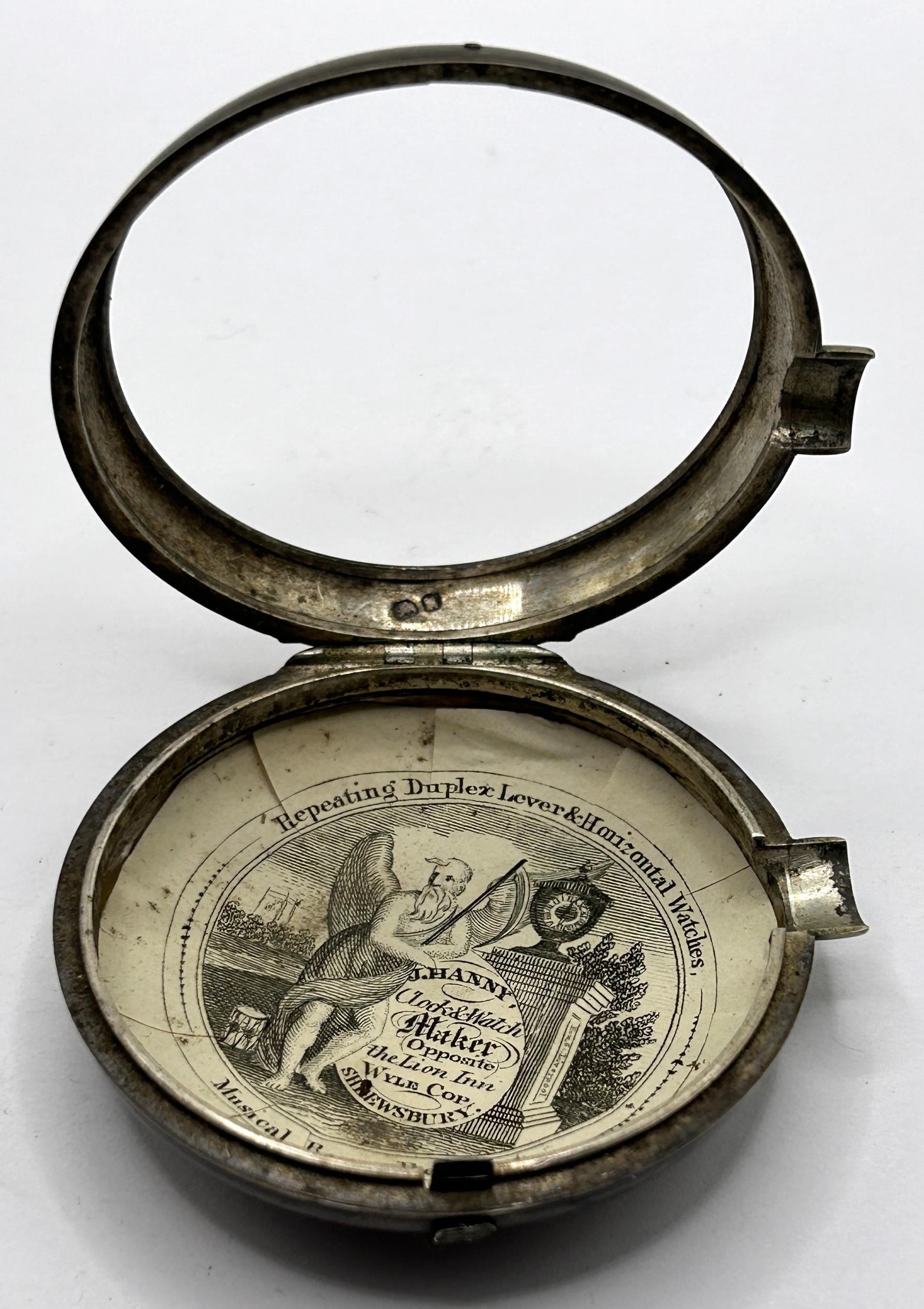 An early 19th century silver pair cased pocket watch, James Thornton, London, No 42874 - Image 3 of 8