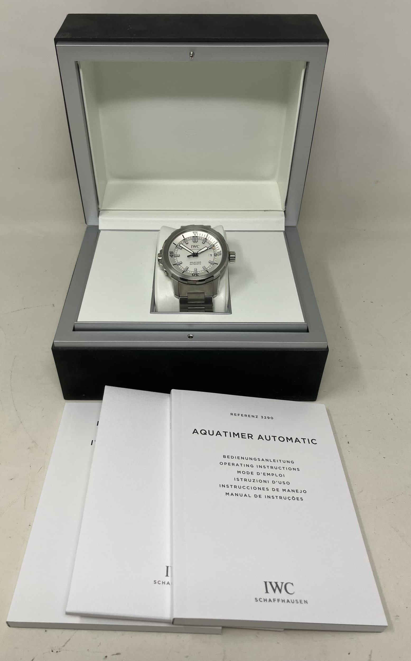 A gentleman's stainless steel IWC Aquatimer Automatic wristwatch, on a steel strap, boxed, with - Image 2 of 3