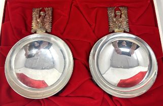 A pair of Elizabeth II silver and silver gilt limited edition wine tasters, Jocelyn Burton, London