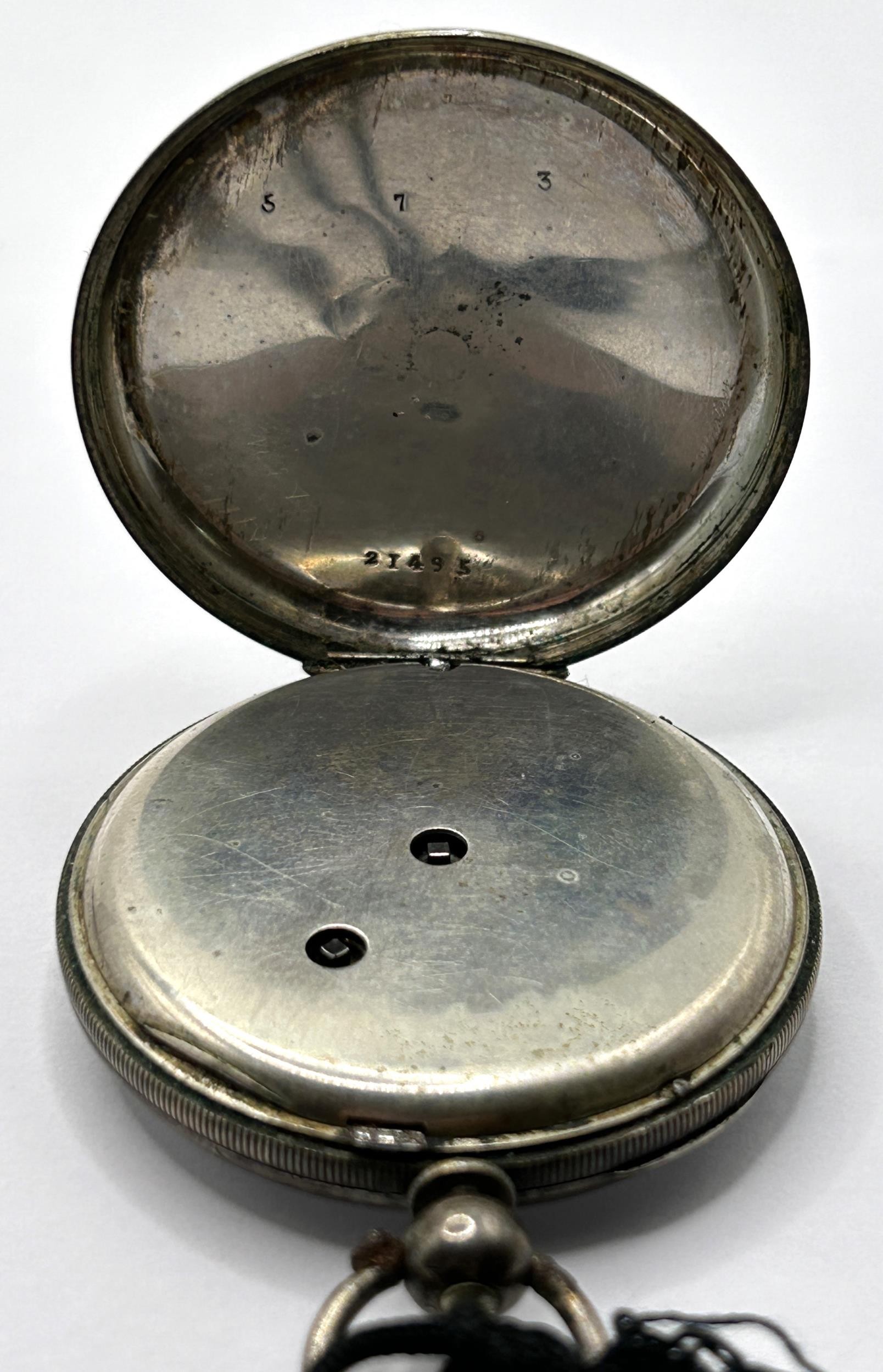 A silver open face pocket watch, the enamel dial signed Dupin Geneve, with Roman numerals and - Image 2 of 6