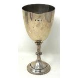 A George V silver goblet, London 1930, 5.9 ozt no erasures, sits flat, small dents, light wear,