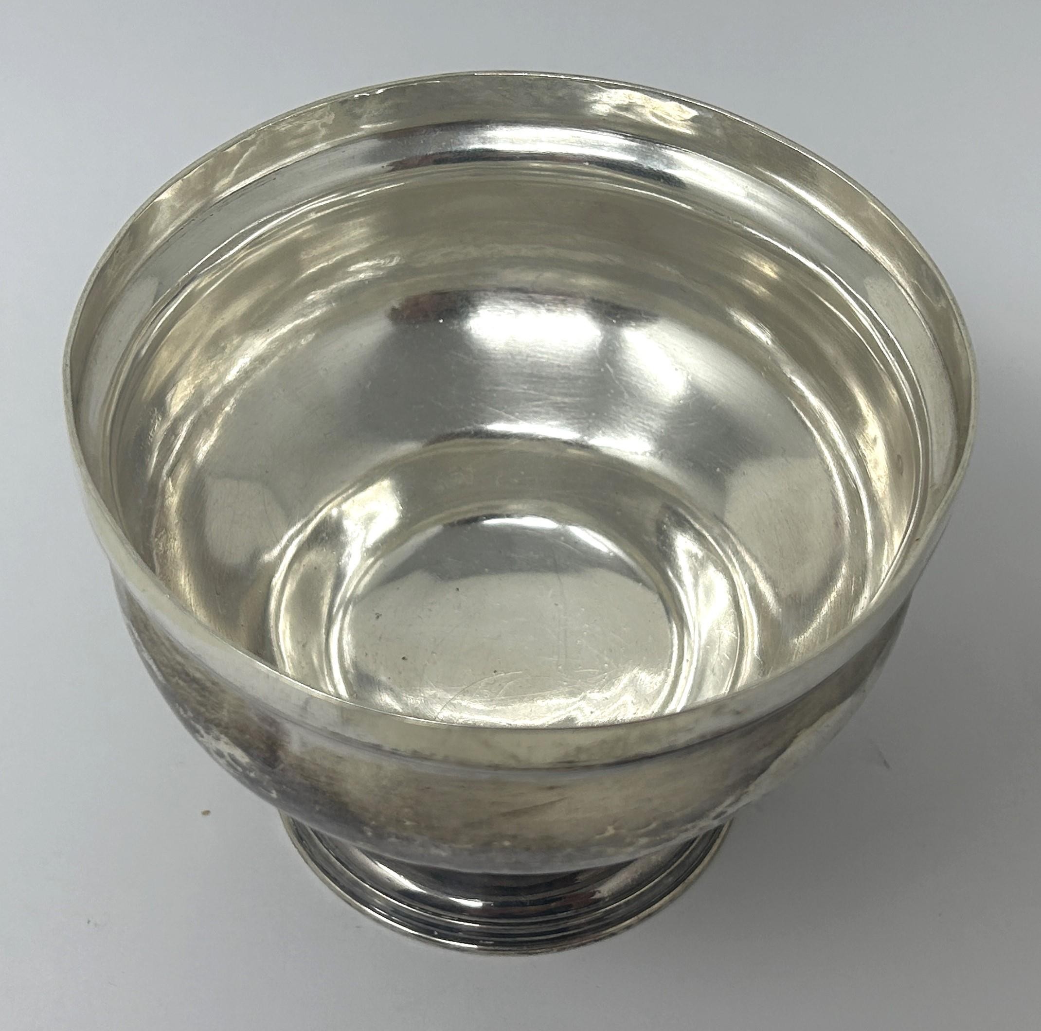 An 18th century silver pedestal bowl, marks rubbed, 6.7 ozt - Image 2 of 5