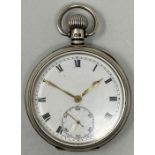 A silver open face pocket watch