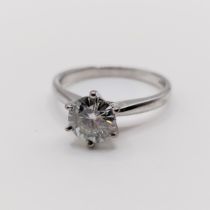 An 18ct gold and diamond solitaire ring, diamond size approx. 1.1ct, ring size K diameter 6.3 mm