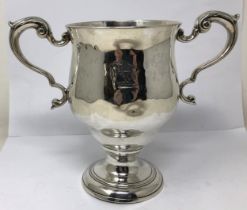 An 18th century Irish silver two handled cup, marks rubbed, 14.5 ozt Assay mark for Dublin, no